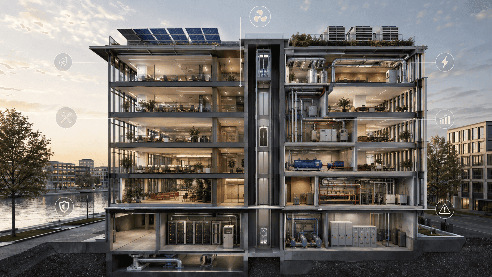 Modern vastgoedobject als onderdeel van technisch assetmanagement, verduurzaming en risicobeheer