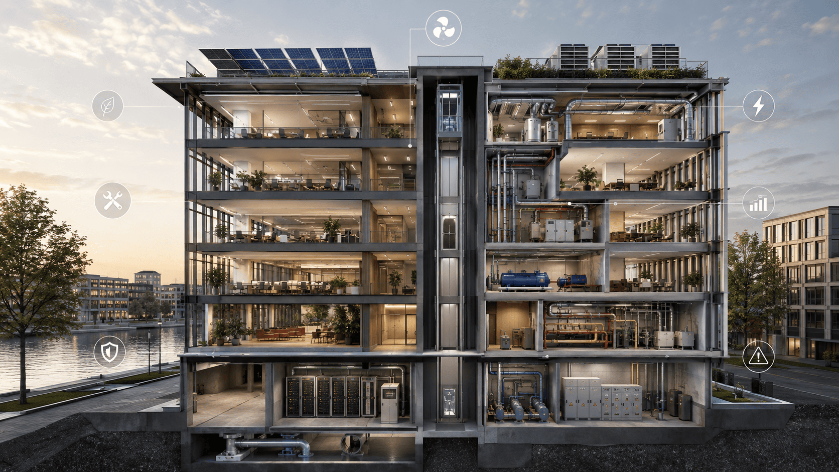 Modern vastgoedobject als onderdeel van technisch assetmanagement, verduurzaming en risicobeheer
